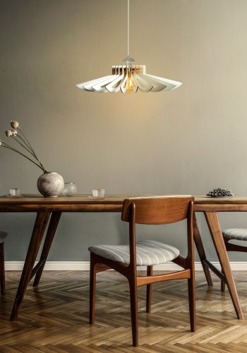 LUMI 160-T loftlampe, m. justerbar hjde - hvid MDF