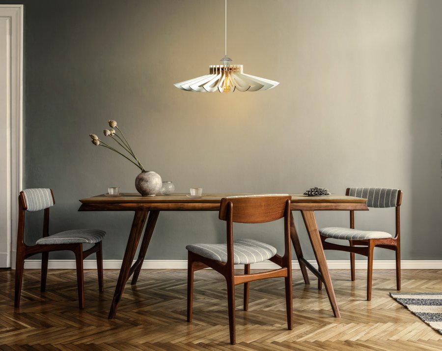 LUMI 160-T loftlampe, m. justerbar hjde - hvid MDF