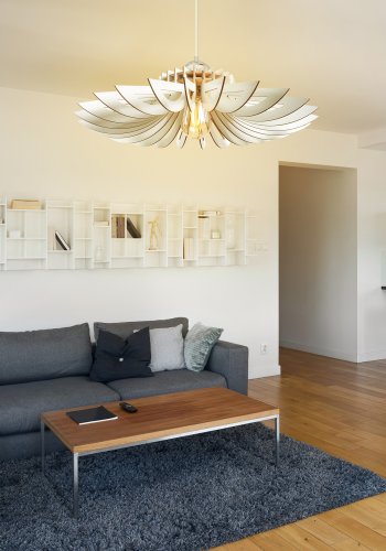 LUMI 160-T loftlampe, m. justerbar hjde - hvid MDF