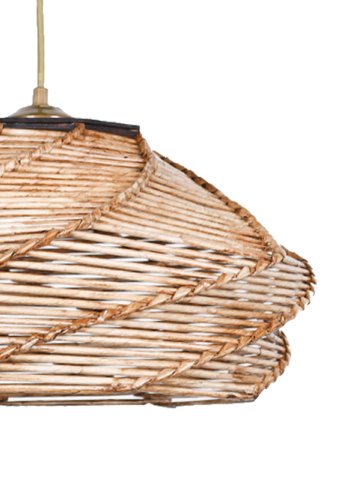 LUMI Ovale loftlampe - kamel imiteret bambus (36x36)