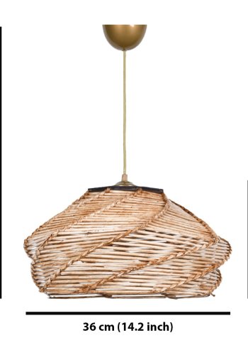 LUMI Ovale loftlampe - kamel imiteret bambus (36x36)