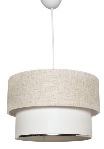 LUMI Corbeu loftlampe, rund - creme og hvid bomuld (30)