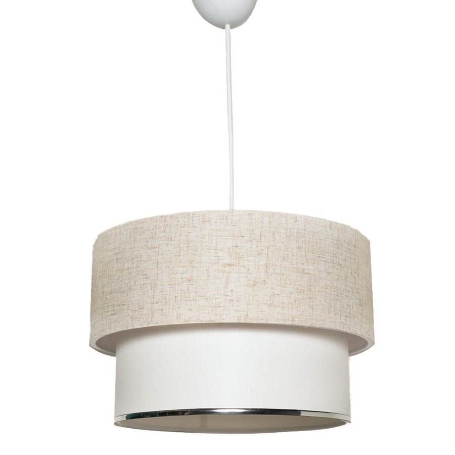 LUMI Corbeu loftlampe, rund - creme og hvid bomuld (30)