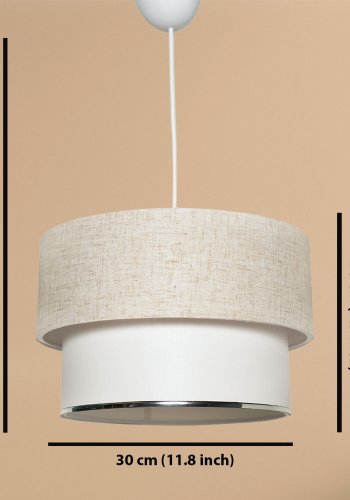 LUMI Corbeu loftlampe, rund - creme og hvid bomuld (30)