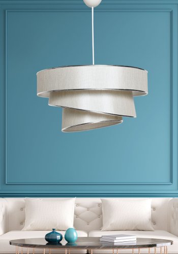 LUMI Couper loftlampe - beige bomuld og slv
