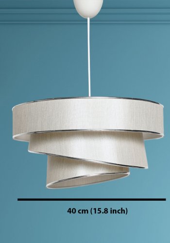 LUMI Couper loftlampe - beige bomuld og slv