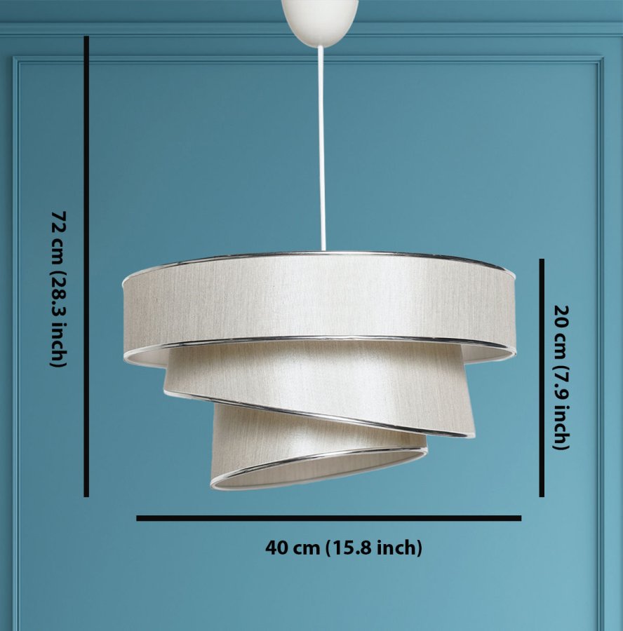 LUMI Couper loftlampe - beige bomuld og slv