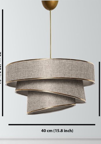 LUMI Couper loftlampe - beige bomuld og guld