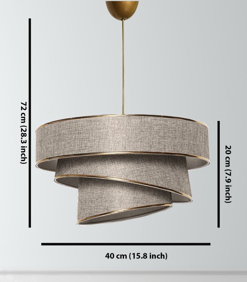 LUMI Couper loftlampe - beige bomuld og guld