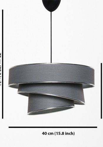 LUMI Couper loftlampe - antracitgr bomuld og slv