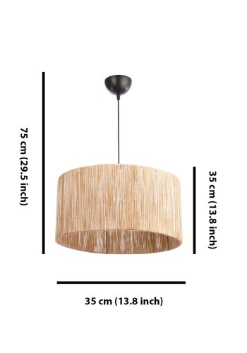 LUMI Cane loftlampe, m. justerbar hjde - natur jute og metal