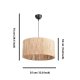 LUMI Cane loftlampe, m. justerbar hjde - natur jute og metal