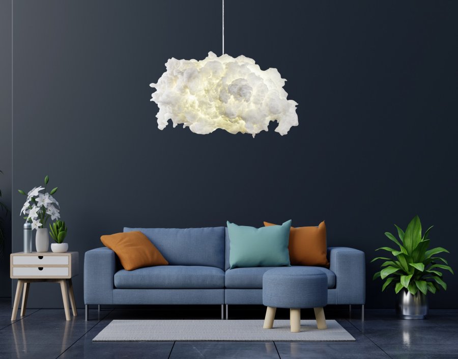 LUMI Serenity loftlampe - hvid bomuld