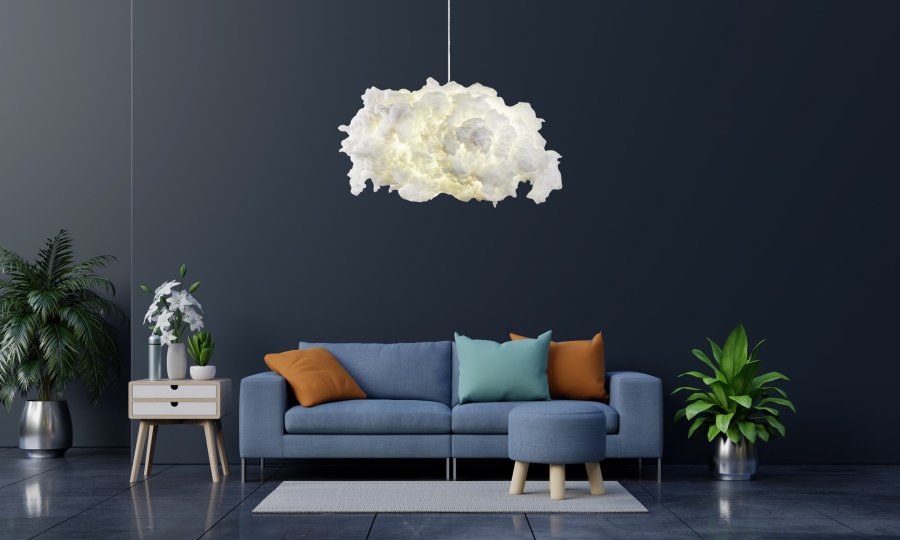 LUMI Serenity loftlampe - hvid bomuld