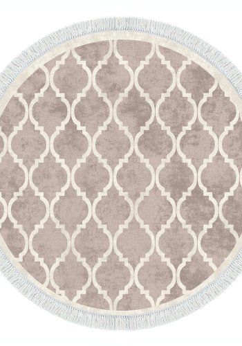 TEPPI ALN400601KR17 Hall gulvtppe, m. mnster, rund - multifarvet polyester (100)