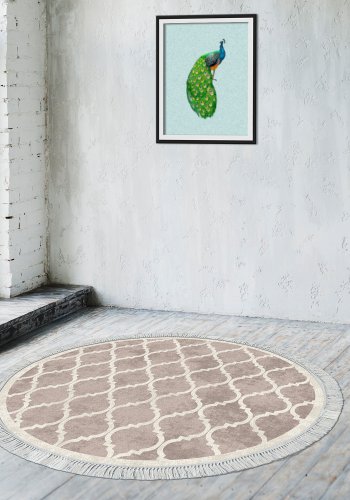 TEPPI ALN400601KR18 gulvtppe, m. mnster, rund - multifarvet polyester (180)