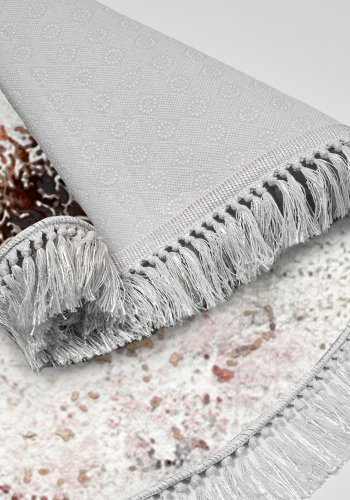 TEPPI ALN400609RN12 gulvtppe, m. mnster, rund - multifarvet polyester (160)