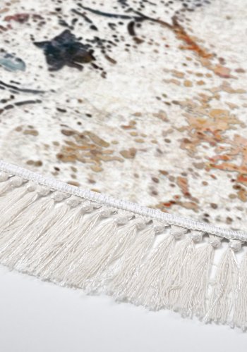 TEPPI ALN400609RN18 gulvtppe, m. mnster, rund - multifarvet polyester (180)