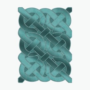 TEPPI ALN600147MV08 gulvtppe, m. mnster, rektangulr - bl polyester (180x280)