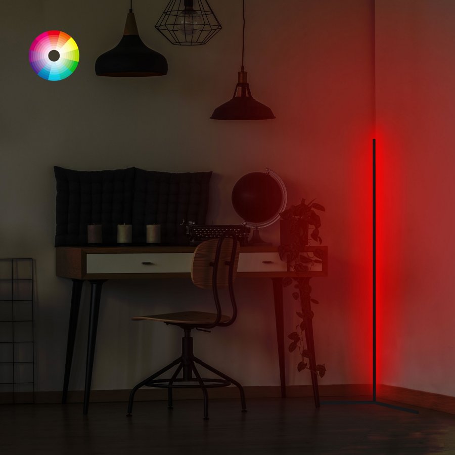 LUMI Lumos multifarvet gulvlampe - sort aluminium