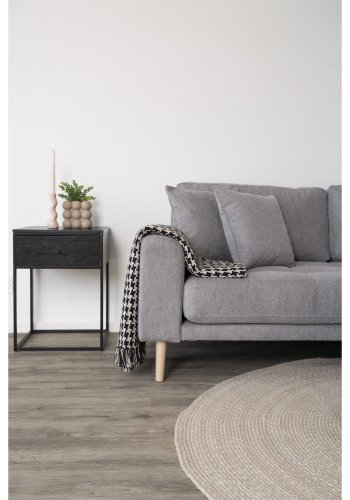 HOUSE NORDIC Side plaid, rektangulr - sort/beige bomuld/polyester (130x180)