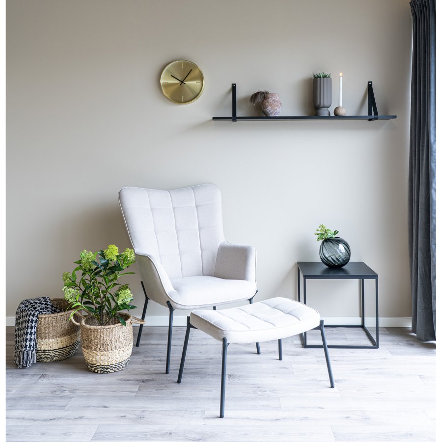 HOUSE NORDIC Side plaid, rektangulr - sort/beige bomuld/polyester (130x180)