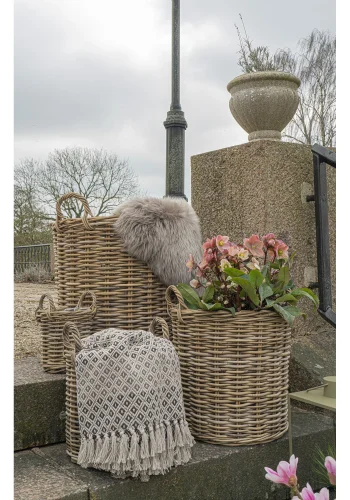 HOUSE NORDIC Alanya plaid, rektangulr - brun/beige/hvid bomuld/polyester (130x180)