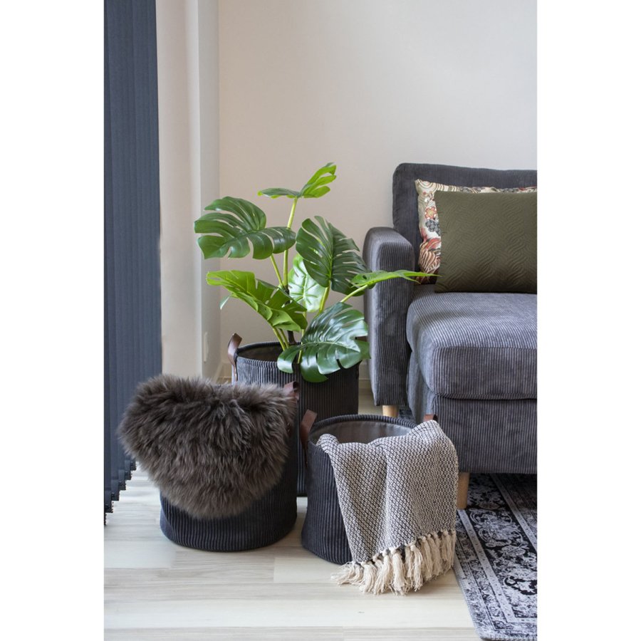 HOUSE NORDIC rektangulr Cort plaid - gr bomuld (160x130)