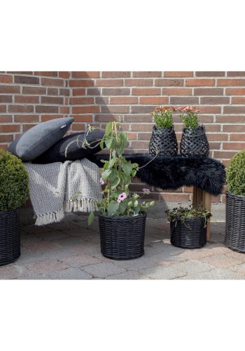 HOUSE NORDIC rektangulr Cort plaid - gr bomuld (160x130)