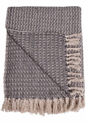 HOUSE NORDIC rektangulr Cort plaid - gr bomuld (160x130)