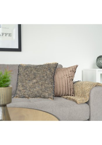 HOUSE NORDIC Perth pude, kvadratisk - beige/brun viskose/polyester stof (45x45)