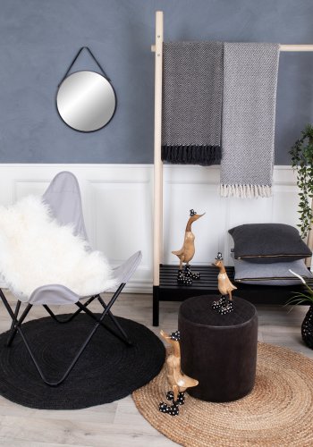 HOUSE NORDIC Bombay gulvtppe - natur bomuld/jute, rund (90)