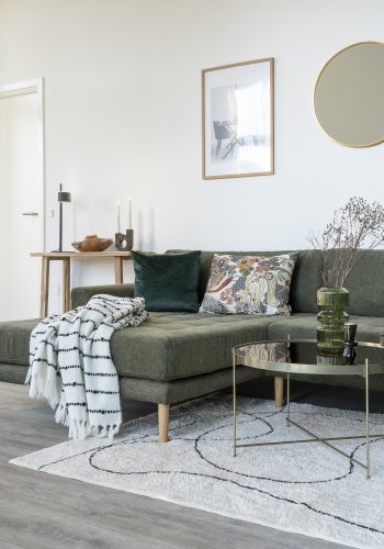 HOUSE NORDIC Tampa gulvtppe, rektangulr - natur bomuld med print (230x160)