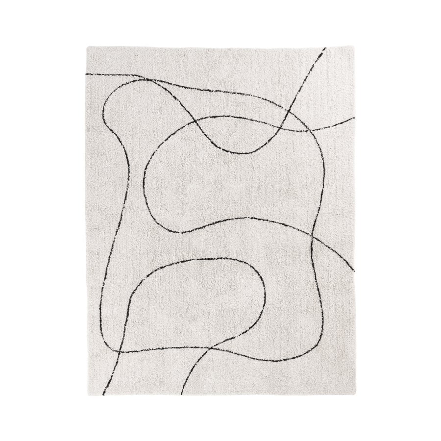 HOUSE NORDIC Tampa gulvtppe, rektangulr - natur bomuld med print (230x160)