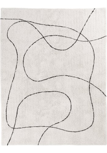 HOUSE NORDIC Tampa gulvtppe, rektangulr - natur bomuld med print (300x200)