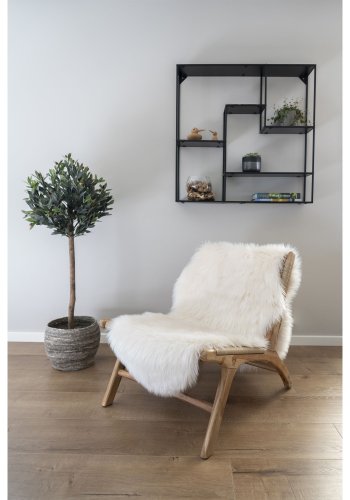 HOUSE NORDIC imiteret lammeskind - natur hvid polyester (60x180) 