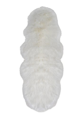 HOUSE NORDIC imiteret lammeskind - natur hvid polyester (60x180) 