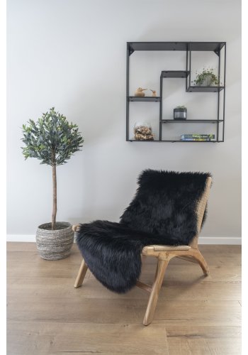 HOUSE NORDIC imiteret lammeskind - sort polyester (60x180)