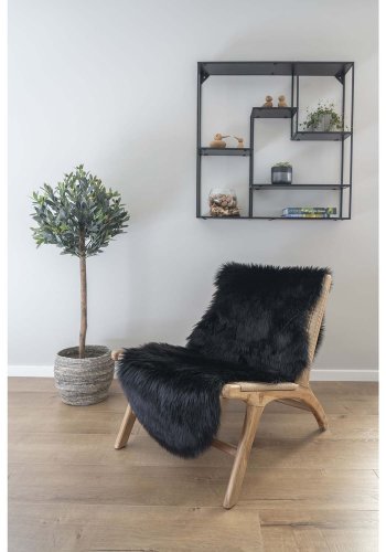 HOUSE NORDIC imiteret lammeskind - sort polyester (60x180)