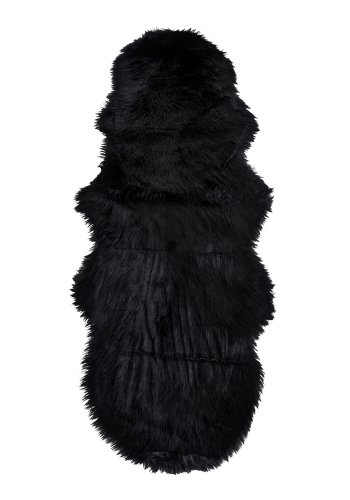 HOUSE NORDIC imiteret lammeskind - sort polyester (60x180)