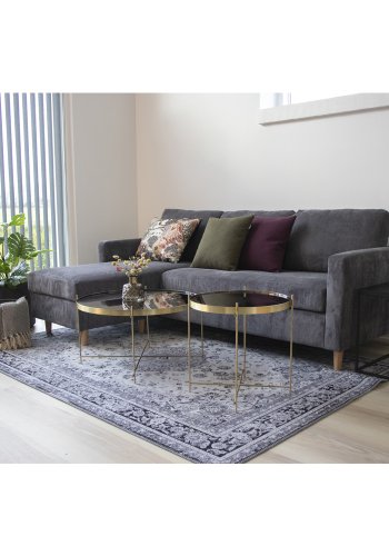 HOUSE NORDIC Havana gulvtppe - hvid og sort chenille polyester (160x230)