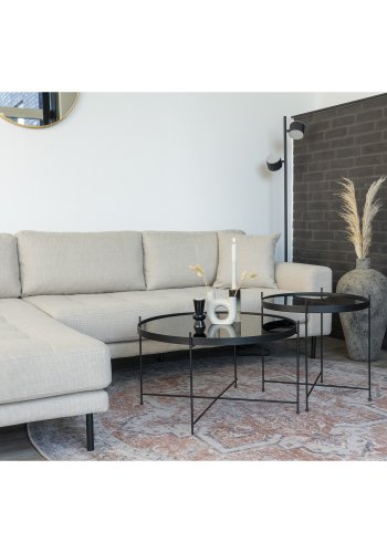 HOUSE NORDIC Havana gulvtppe, rund - multifarvet og orange/bl chenille polyester (200)