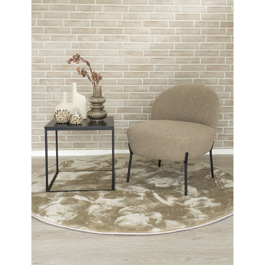 HOUSE NORDIC Miami gulvtppe, rund - sand polyester (160)