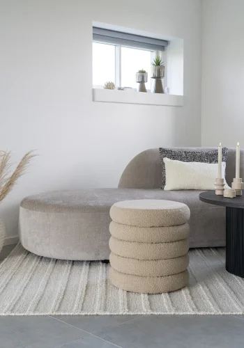 HOUSE NORDIC Dehli gulvtppe, rektangulr - rhvid stof 160x230)