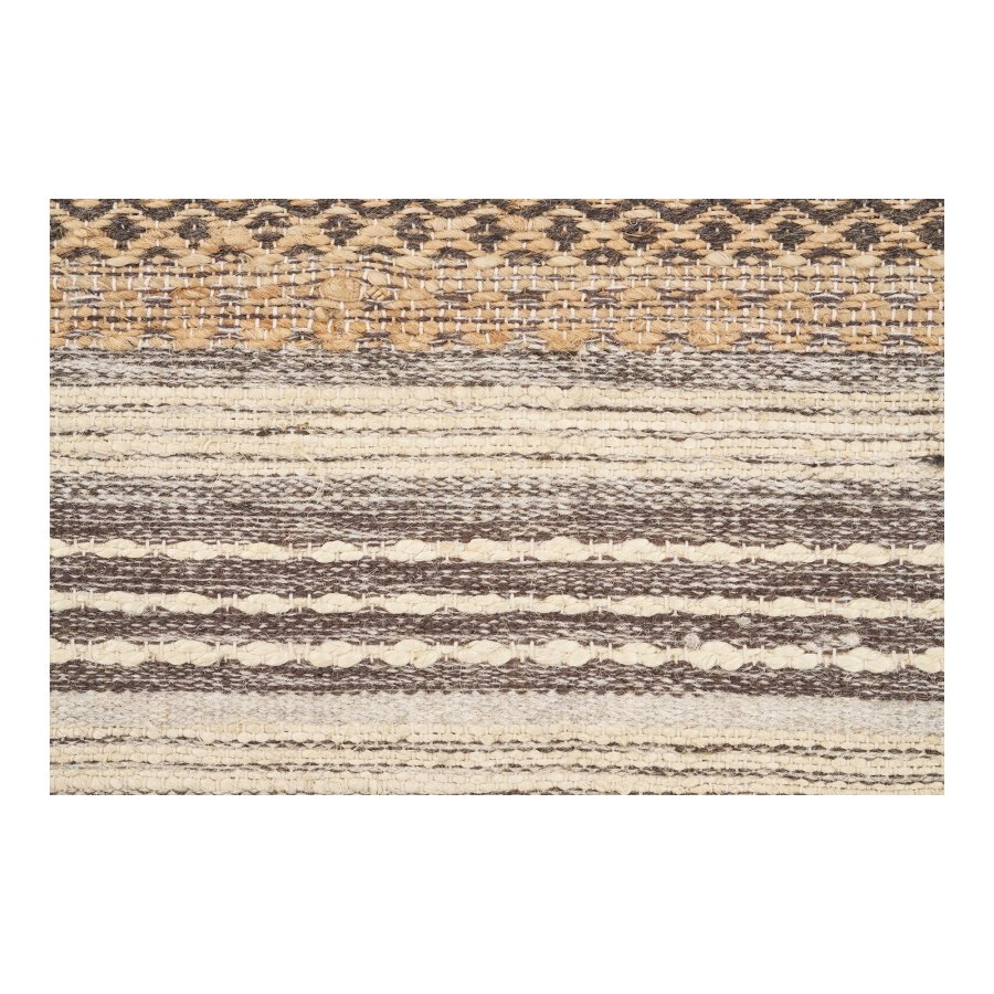 HOUSE NORDIC Morena lber gulvtppe, hndvvet, rektangulr - natur/gr jute og uld (80x180)