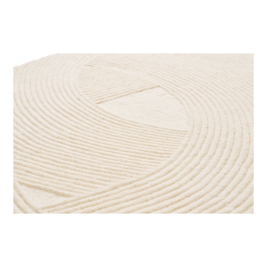 HOUSE NORDIC Pune gulvtppe, hndtuftet, rektangulr - rhvid uld (160x230)