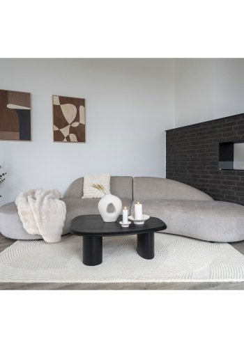 HOUSE NORDIC Pune gulvtppe, hndtuftet, rektangulr - rhvid uld (160x230)