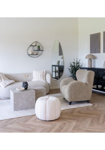 HOUSE NORDIC Surat gulvtppe, hndtuftet, rektangulr - lysebrun/rhvid uld (160x230)