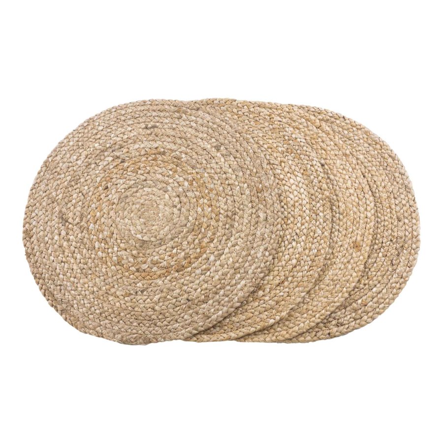 HOUSE NORDIC  Bombay Dkkeservietter, st af 4 - Dkkeservietter, flettet jute, natur 38 cm, st af 4