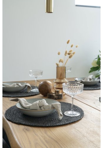 HOUSE NORDIC  Bombay Dkkeservietter, st af 4 - Dkkeservietter, flettet jute, mrkegr, 38 cm, st af 4